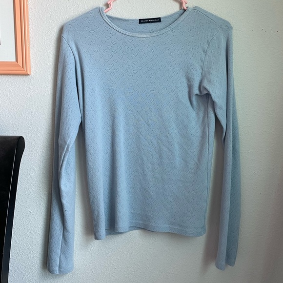 Brandy Melville Tops - Long sleeve heart pointelle top